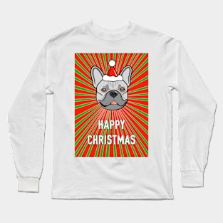 Frenchie Dog Christmas Greeting Long Sleeve T-Shirt